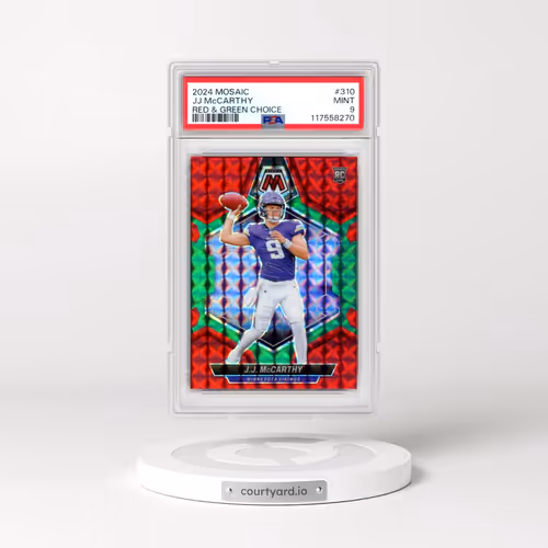 2024 Panini Mosaic #310 JJ McCarthy - Red & Green Choice (PSA 9 MINT)