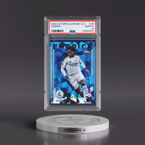 2024-25 Topps Chrome Sapphire Edition UEFA Club Competitions #100 Endrick (PSA 10 GEM MINT)