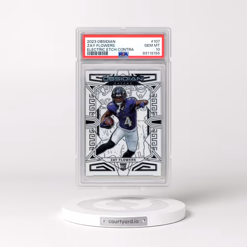 2023 Panini Obsidian #107 Zay Flowers - Electric Etch Contra (PSA 10 GEM MINT)