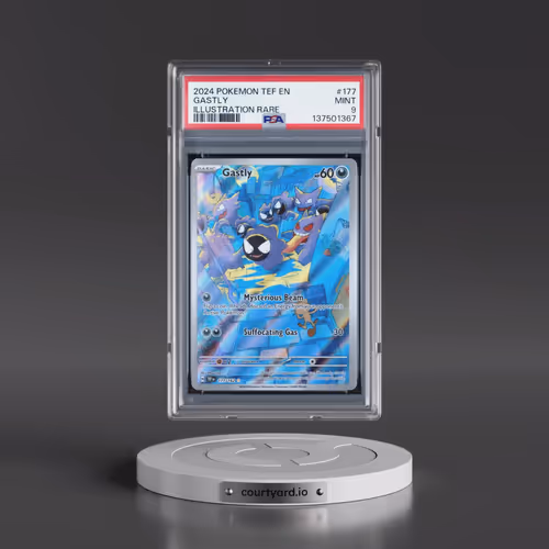 2024 Pokémon Tef EN-Temporal Forces #177 Gastly - Illustration Rare (PSA 9 MINT)