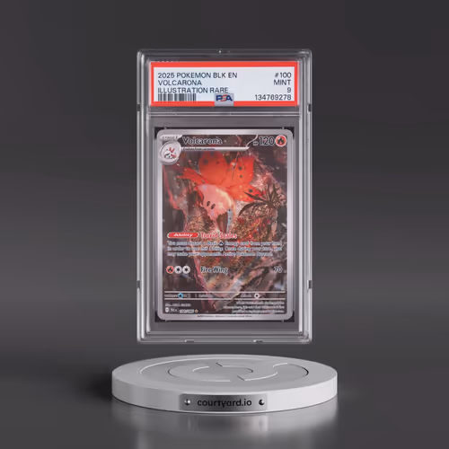 2025 Pokémon Blk EN-Black Bolt #100 Volcarona - Illustration Rare (PSA 9 MINT)