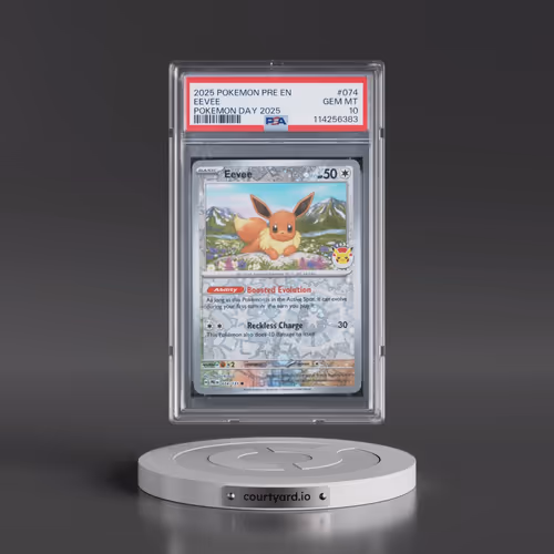 2025 Pokémon Pre EN-Prismatic Evolutions #074 Eevee - Pokemon Day 2025 (PSA 10 GEM MINT)