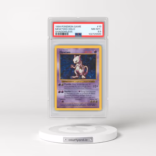 1999 Pokémon Game #10 Mewtwo - Holo Shadowless (PSA 8.5 NM-MT+)