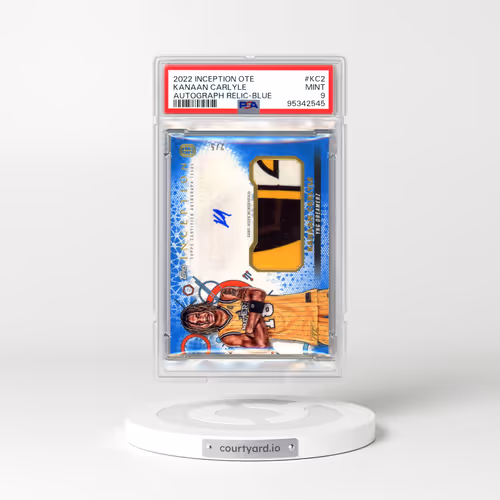 2022 Topps Inception Ote Overtime Elite Inception Autograph Relics #KC2 Kanaan Carlyle - Blue (PSA 9