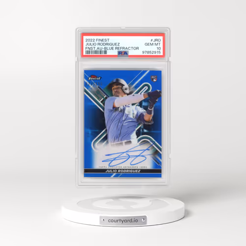 2022 Topps Finest Finest Autographs #JRO Julio Rodriguez - Blue Refractor (PSA 10 GEM MINT)