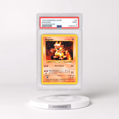 1999 Pokémon Game #36 Magmar - Shadowless (PSA 9 MINT)