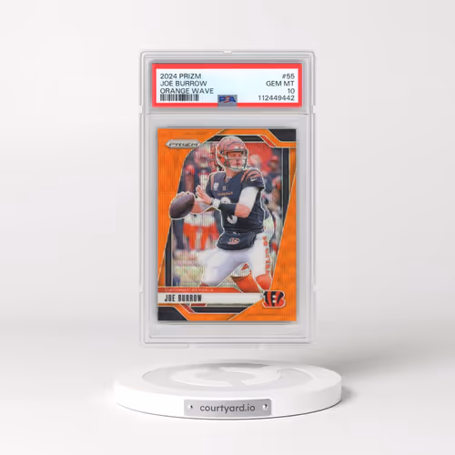 2024 Panini Prizm #55 Joe Burrow - Orange Wave (PSA 10 GEM MINT)