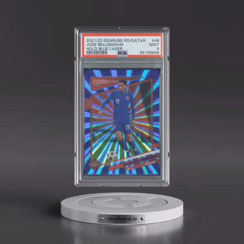 2021 Panini Donruss Road to Qatar #48 Jude Bellingham - Holo Blue Laser (PSA 9 MINT)