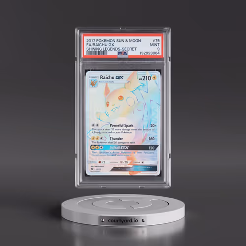 2017 Pokémon Sun & Moon Shining Legends #75 Raichu GX - Holo Full Art Secret (PSA 9 MINT)
