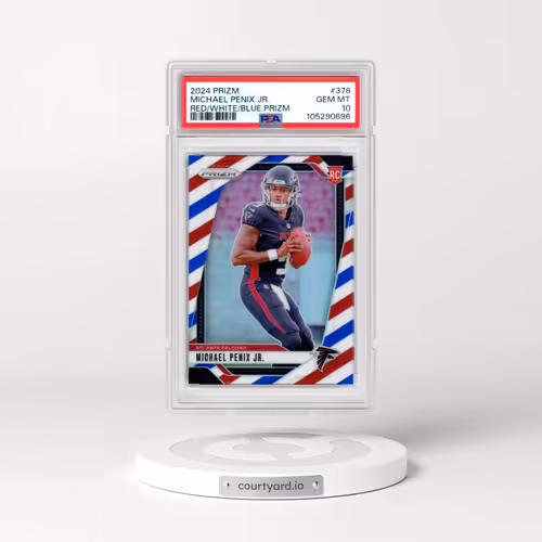 2024 Panini Prizm #378 Michael Penix Jr. - Red/White/Blue Prizm (PSA 10 GEM MINT)