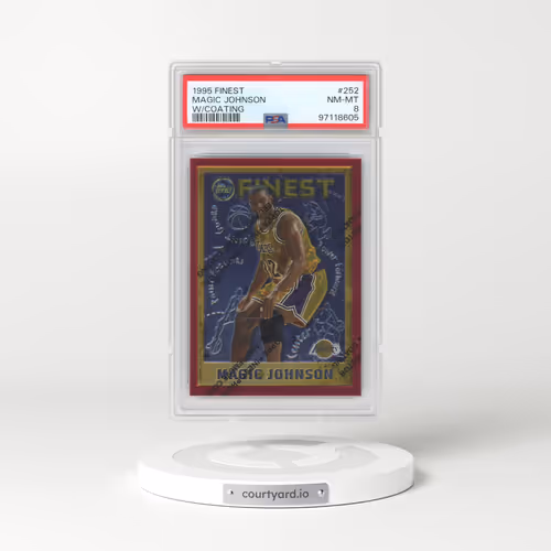 1995 Finest #252 Magic Johnson - w/Coating (PSA 8 NM-MT)
