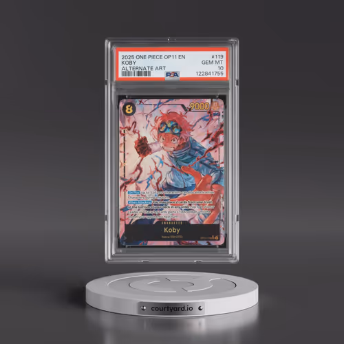 2025 One Piece OP11-A Fist of Divine Speed #119 Koby - Alternate Art (PSA 10 GEM MINT)