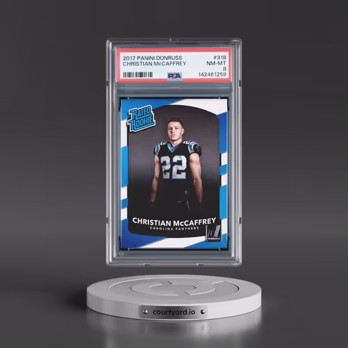2017 Panini Donruss #318 Christian McCaffrey (PSA 8 NM-MT)