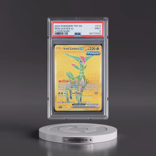 2024 Pokémon Tef EN-Temporal Forces #213 Iron Leaves EX - Holo Hyper Rare (PSA 9 MINT)