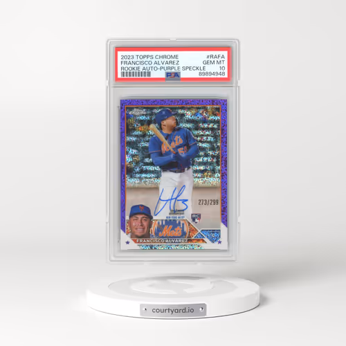 2023 Topps Chrome Rookie Autograph #RAFA Francisco Alvarez - Purple Speckle Refractor (PSA 10 GEM MINT)