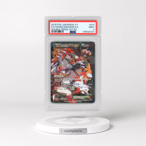2015 Pokémon XY Double Crisis #015 Team Magma's Groudon EX - 1st Edition Holo Full Art (PSA 9 MINT)