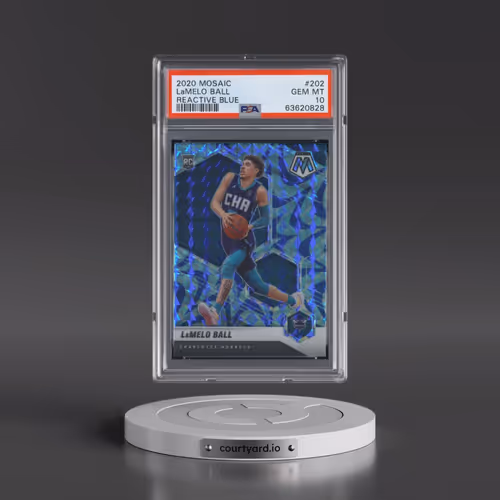 2020 Panini Mosaic #202 LaMelo Ball - Reactive Blue (PSA 10 GEM MINT)