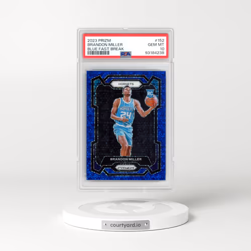 2023 Panini Prizm #152 Brandon Miller - Blue Fast Break (PSA 10 GEM MINT)