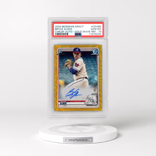 2020 Bowman Draft Chrome Draft Picks Autographs #CDABE Bryce Elder - Gold Wave Refractor (PSA 10 GEM MINT)