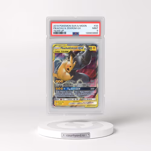 2019 Pokémon Sun & Moon Team Up #33 Pikachu & Zekrom GX - Holo (PSA 9 MINT)