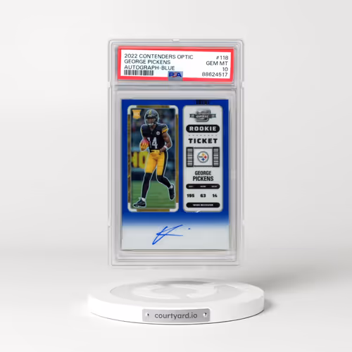 2022 Panini Contenders Optic #118 George Pickens - Autograph-Blue (PSA 10 GEM MINT)