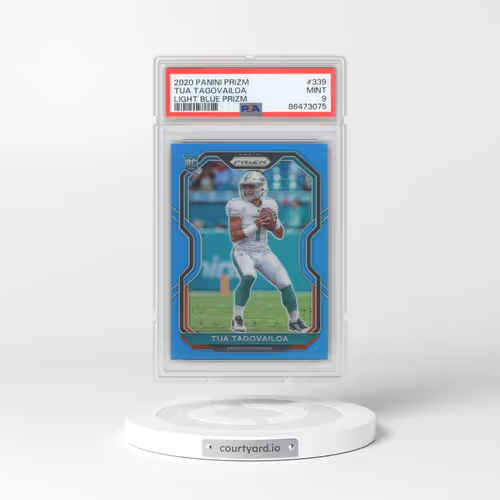 2020 Panini Prizm #339 Tua Tagovailoa - Light Blue Prizm (PSA 9 MINT)