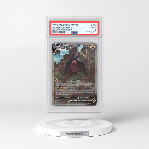 2022 Pokémon Sword & Shield Silver Tempest #184 Regidrago V - Holo Full Art (PSA 9 MINT)