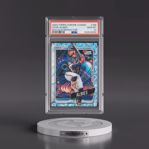 2024 Topps Chrome Cosmic #166 Ozzie Albies - Nucleus Refractor (PSA 10 GEM MINT)