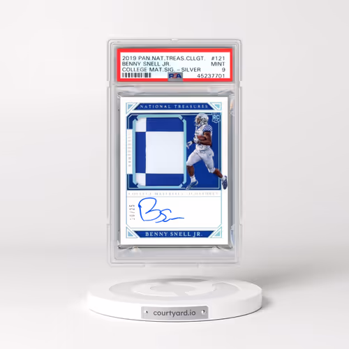 2019 Panini National Treasures Collegiate #121 Benny Snell Jr. - College Materials Signatures-Silver (PSA 9 MINT)