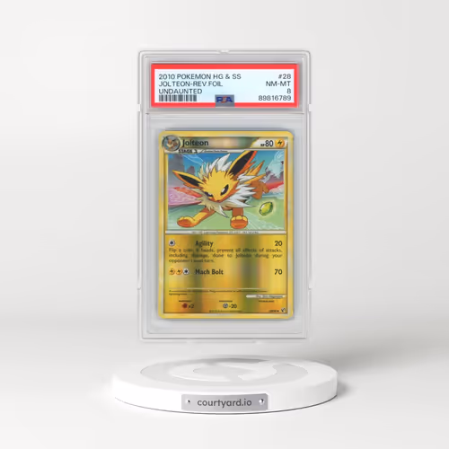 2010 Pokémon Heartgold & Soulsilver Undaunted #28 Jolteon - Reverse Foil (PSA 8 NM-MT)