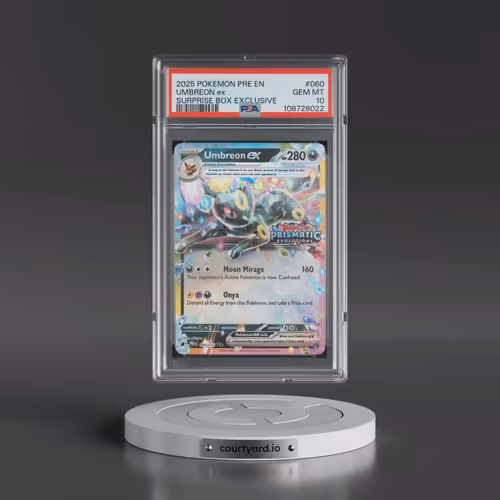 2025 Pokémon Pre EN-Prismatic Evolutions #060 Umbreon EX - Holo Surprise Box Exclusive (PSA 10 GEM M