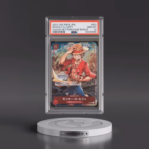 2022 One Piece Japanese Promos #001 Monkey D. Luffy - Championship Set 2022 Purchase Bonus (PSA 10 G