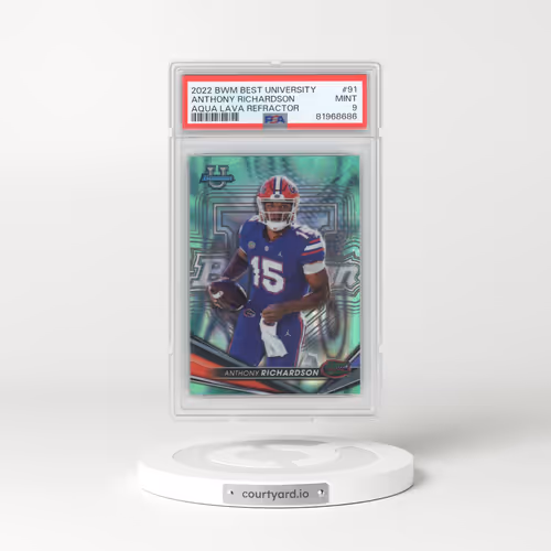 2022 Bowman's Best University #91 Anthony Richardson - Aqua Lava Refractor (PSA 9 MINT)
