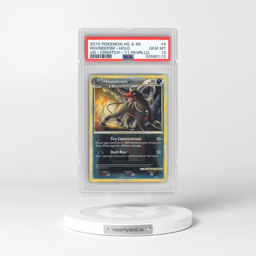 2010 Pokémon Heartgold & Soulsilver Undaunted #5 Houndoom - Holo Crosshatch-2011 Pokemon League (PSA