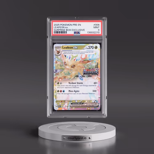 2025 Pokémon Pre EN-Prismatic Evolutions #006 Leafeon EX - Holo Surprise Box Exclusive (PSA 9 MINT)