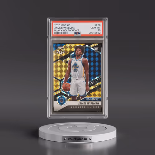 2020 Panini Mosaic #266 James Wiseman - Black Gold Choice (PSA 10 GEM MINT)