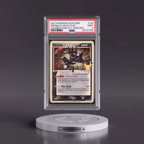 2021 Pokémon Swsh Black Star Promo #144 Greninja-Gold Star - Celebrations Elite Trainer Box (PSA 9 M