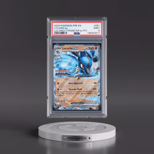 2025 Pokémon Pre EN-Prismatic Evolutions #051 Lucario EX - Holo Lucario EX & Tyranitar EX Premium Co