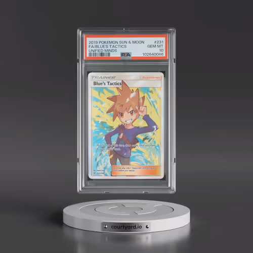 2019 Pokémon Sun & Moon Unified Minds #231 Blue's Tactics - Full Art (PSA 10 GEM MINT)