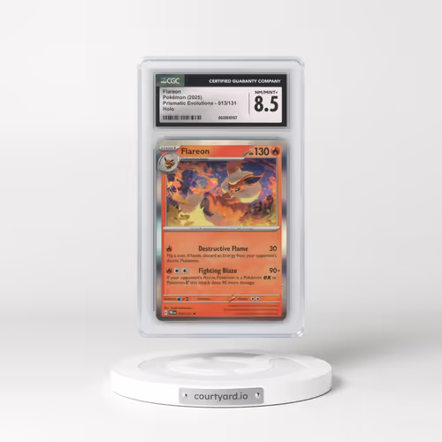 2025 Prismatic Evolutions - PRE EN #013/131 Flareon - Holo (CGC 8.5 NM-MT+)