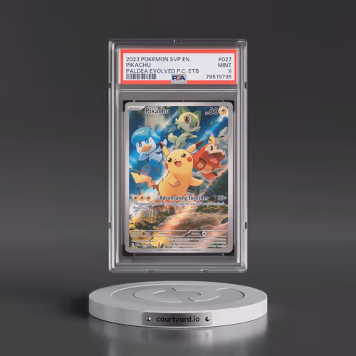 2023 Pokémon Svp EN-SV Black Star Promo #027 Pikachu - Paldea Evolved Pokemon Center Elite Trainer B