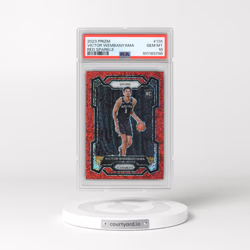 2023 Panini Prizm #136 Victor Wembanyama - Red Sparkle (PSA 10 GEM MINT)