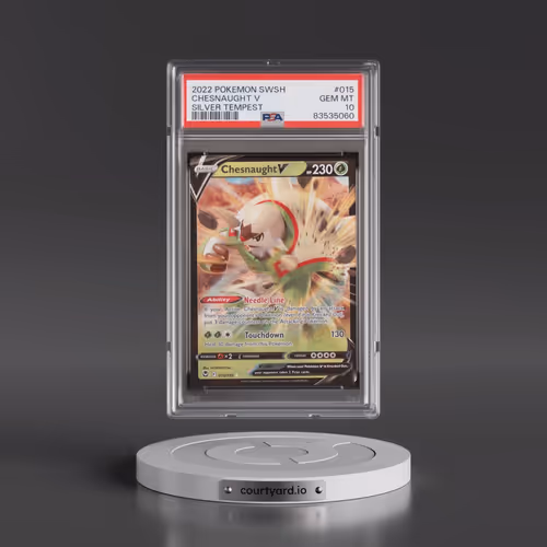 2022 Pokémon Sword & Shield Silver Tempest #015 Chesnaught V - Holo (PSA 10 GEM MINT)