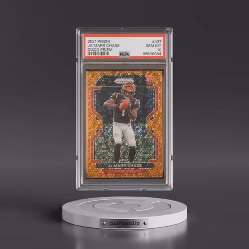 2021 Panini Prizm #337 JA'Marr Chase - Disco Prizm (PSA 10 GEM MINT)