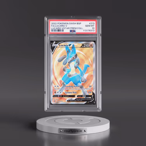 2022 Pokémon Swsh Black Star Promo #213 Lucario V - Holo Full Art Lucario Vstar Premium Collection (