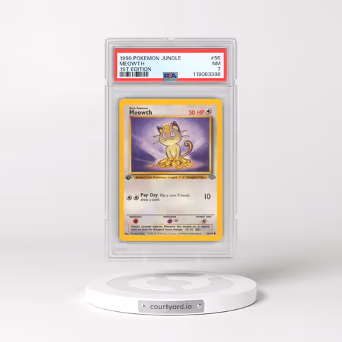 1999 Pokémon Jungle #56 Meowth - 1st Edition (PSA 7 NM)