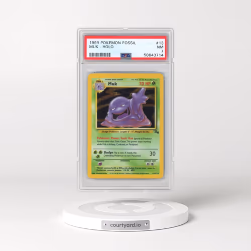1999 Pokémon Fossil #13 Muk - Holo (PSA 7 NM)