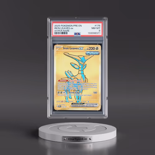 2025 Pokémon Pre EN-Prismatic Evolutions #176 Iron Leaves EX - Holo Hyper Rare (PSA 8 NM-MT)