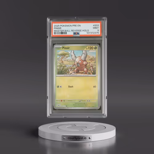 2025 Pokémon Pre EN-Prismatic Evolutions #003 Pinsir - Reverse Holo Master Ball (PSA 9 MINT)