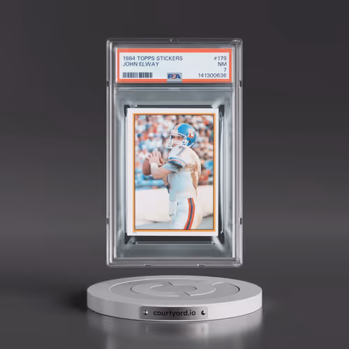 1984 Topps Stickers #179 John Elway (PSA 7 NM)